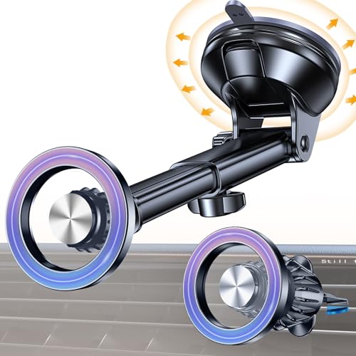 for MagSafe Car Mount【Windshield+Vent+Dash】Magnetic Phone Holder for Car Phone Holder Mount Cell Phone Holders for Your Car Accessories Suction Phone Mount for Car Truck Stand for iPhone 17 16
