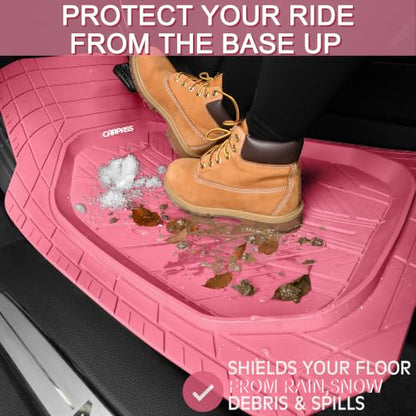 DeepDish Pink Floor Mats for Cars Full Set (4 Count)