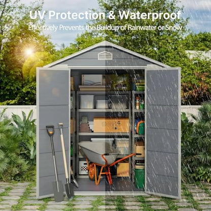 6x4 FT Outdoor Storage Shed with Floor