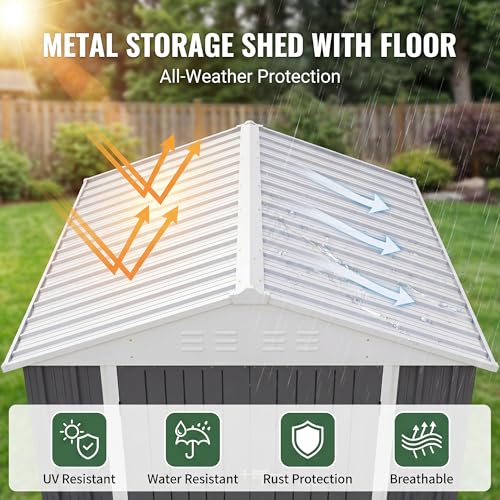 6x4 FT Outdoor Storage Shed with Floor Frame
