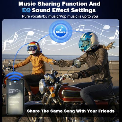 Motorcycle Helmet Headset 3 Riders Communication System S2 Intercom with Music Sharing