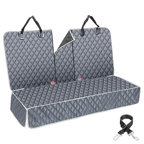 Grey Dog Car Seat Cover for Back Seat X