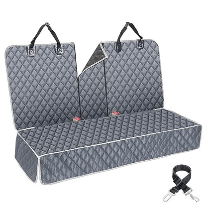 Grey Dog Car Seat Cover for Back Seat