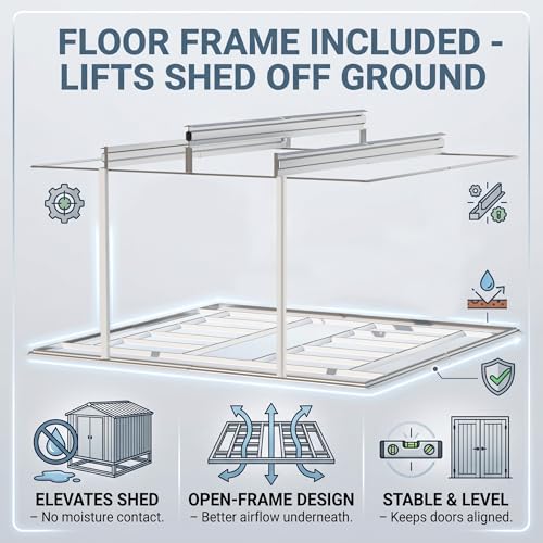 10x10 FT Outdoor Storage Shed with Floor Frame