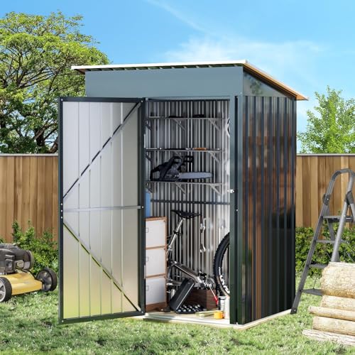 Vertical Outdoor Steel Storage Shed with Floor Frame