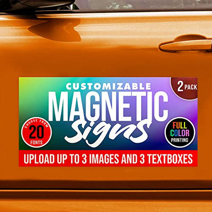 2 Pack Personalized Magnetic Signs for Vehicles