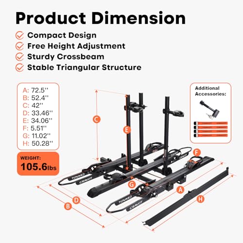 CyberRack S3 Ebike Rack 300lbs Capacity for 3 Ebikes