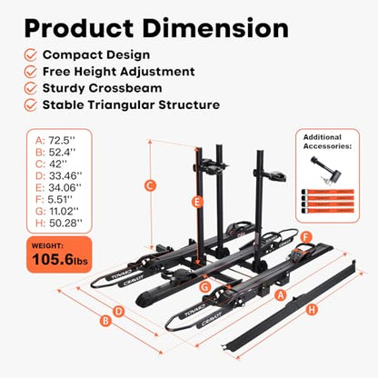 CyberRack S3 Ebike Rack 300lbs Capacity for 3 Ebikes