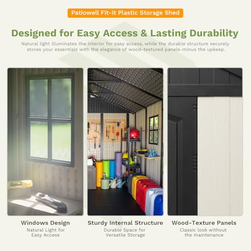 8x10 FT Resin Outdoor Storage Shed with Floor