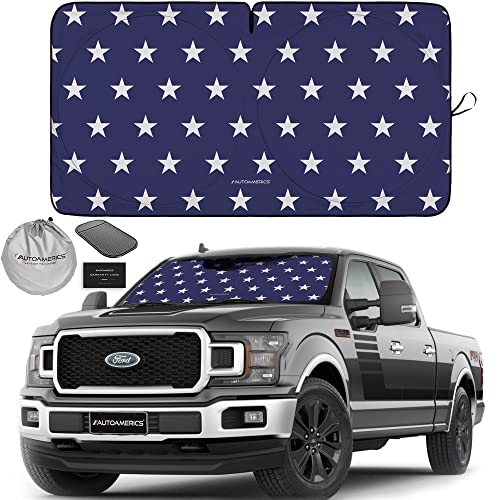 Truck Windshield Sun Shade with Storage Pouch & Anti