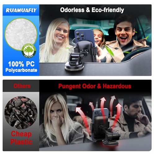 2026 NEW] Car Phone Holder [Upgraded Strongest Suction & Clip] Cell Phone Mount for Dashboard Windshield Vent