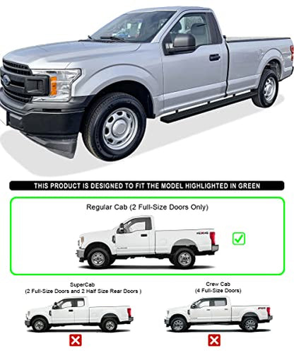 Wheel to Wheel Running Boards 5in Compatible with Ford F150 2015 (2 Count)