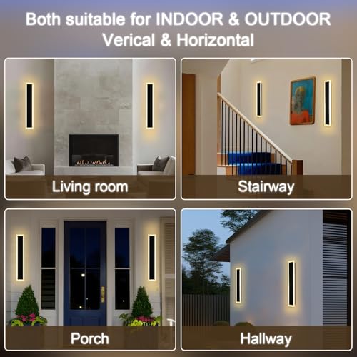 2 Pack LED Outdoor Long Wall Lights (2 Count)