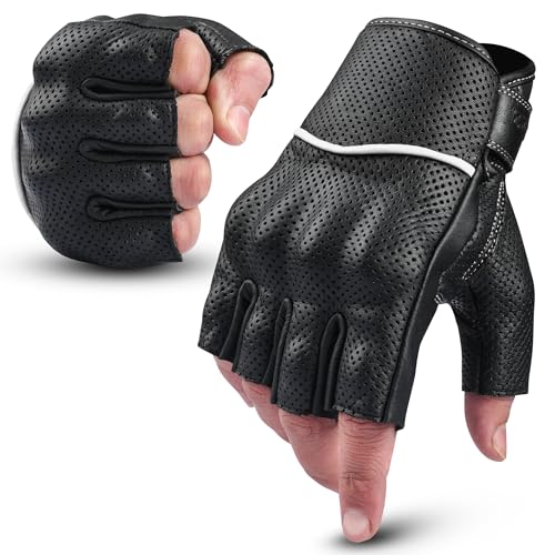 Motorcycle Gloves Men's Leather Motorbike Gloves Touchscreen Function
