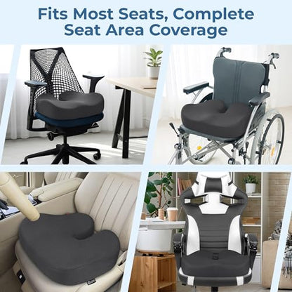 Seat Cushion Memory Foam Chair Cushion for Tailbone Pain Relief