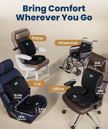 Doctor Recommended Memory Foam Seat Cushion for Office Chairs & Car
