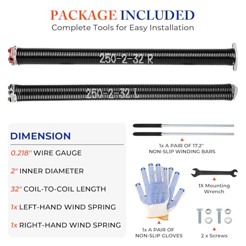 Garage Door Torsion Springs Pair (2 Count)