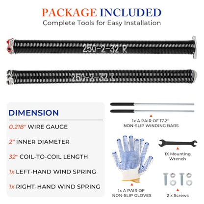 Garage Door Torsion Springs Pair (2 Count)