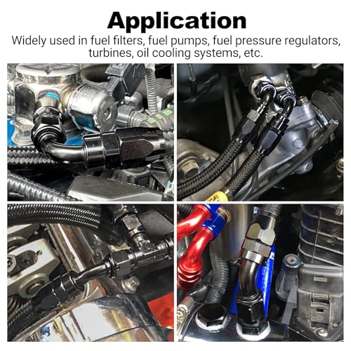 6AN 180 Degree One Piece Full Flow Hose End Fitting Swivel for CPE Braided Hose