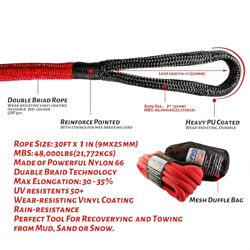Kinetic Recovery Rope 1“x30' Towing Rope 48 (30 Foot)