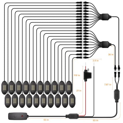 Pure White Rock Lights for Trucks 20 Pods (20 Count)