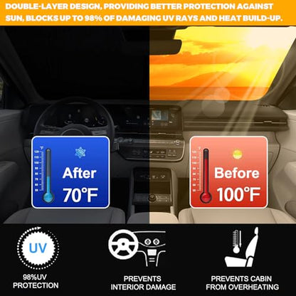 Foldable Front Windshield Sunshade fit for Hyundai Kona 2024