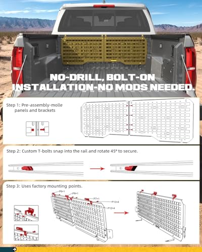 5.5ft Short Truck Bed Front MOLLE Panel Fit for Toyota Tundra