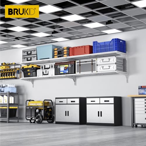 2 Tier 1.3x4ft Garage Shelving Wall Mounted