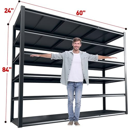84“H Garage Shelving Heavy Duty Storage Shelves 3500 LBS Adjustable Metal Shelving Uints and Storage for Garage (2 Count)