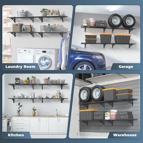 4 Pack Wall Mounted Garage Shelving