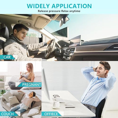 Lumbar Support with Car headrest Back Pillow for Chair Headrest Pillow with Gel Memory Foam Massage Point Memory Foam Back Pillow for Office Chair