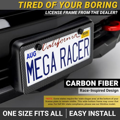 Premium Carbon Fiber Design License Plate Frame