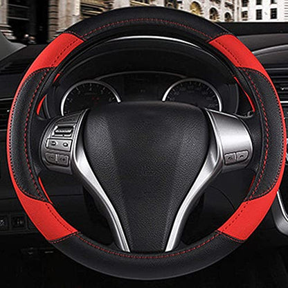 Leather Car Steering Wheel Cover Universal Fit for Most Cars