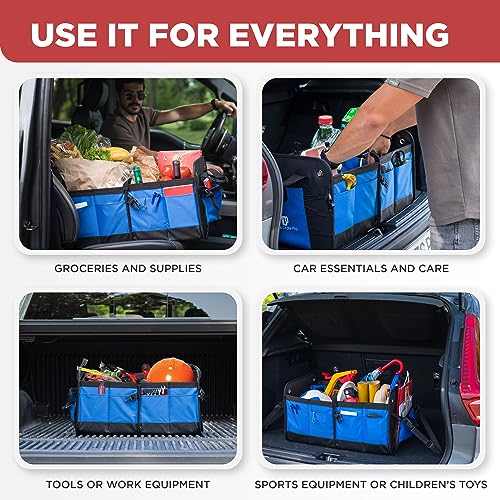 Blue Car Cargo Trunk Organizer for SUV & Auto Storage (16 Ounce)