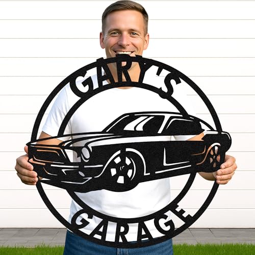 Custom Garage Workshop Metal Sign Personalized Tool Name Wall Art for Car Truck Mechanic Shop Decor Durable Steel Sign for Dad Husband Men’s Auto Workspace or Fence