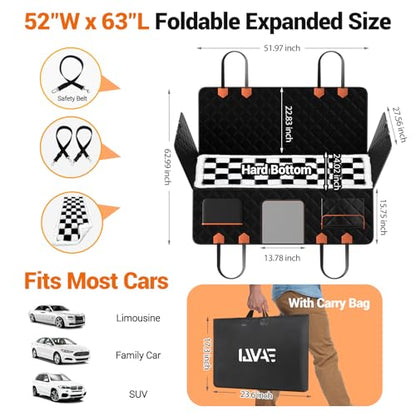 Hard Bottom Car Seat Cover for Dog swith Removable Soft Blankets