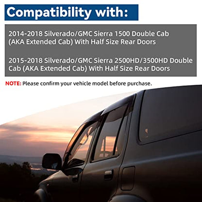 4pcs Window Visors Rain Guards for 2014 (4 Count)