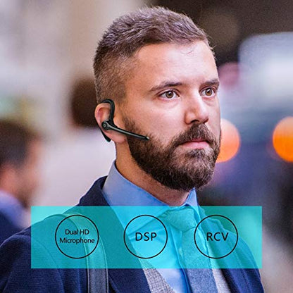 Bluetooth Earpiece Headphone Dual Noise Cancelling Mic Painless Open