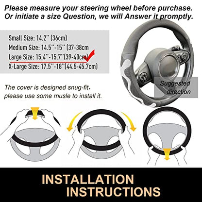 Large Size Comfy Grip Steering Wheel Cover 15.75 Inch