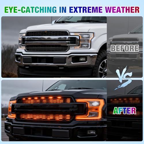 4PCS 12" RGB LED Grille Light Strips with Wireless Remote Control