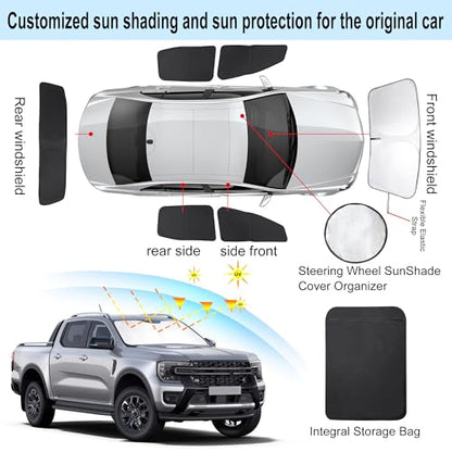 Window Shades for Ford Ranger 2019 (6 Count)