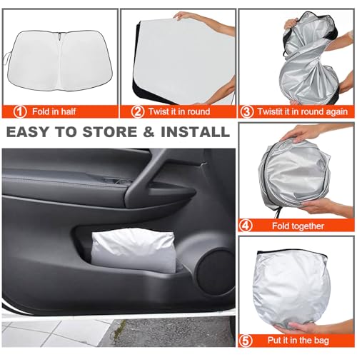 Foldable Front Windshield Sunshade fit for Nissan Rogue 2014