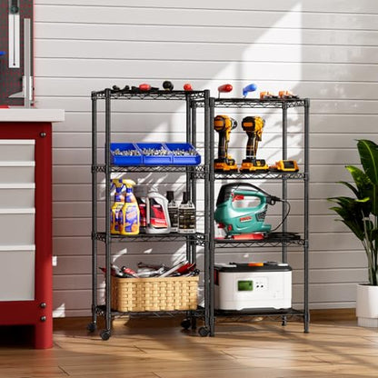 Small Wire 4 Adjustable Shelves Pantry Metal Shelf Floor Organizer