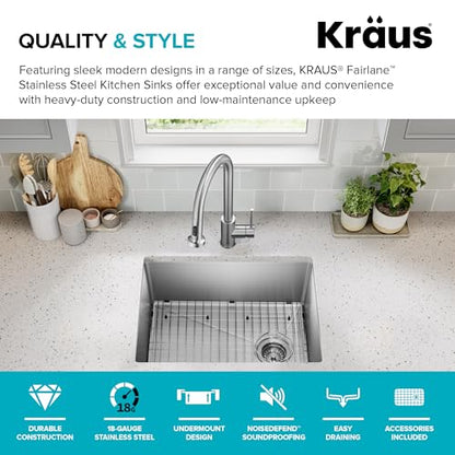 Stainless Steel 25 in 18 Gauge Undermount Sink KHU641
