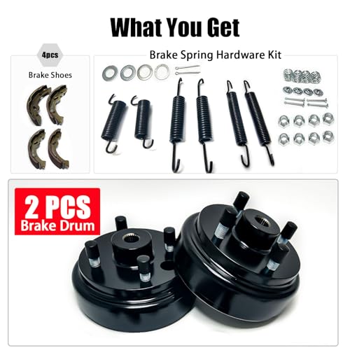 Golf Cart Brake Drums Kit with Brake Shoes & Springs Fit for 1996