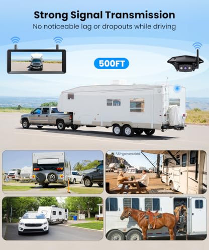 RV Backup Camera Wireless Plug and Play Compatible with Most RV