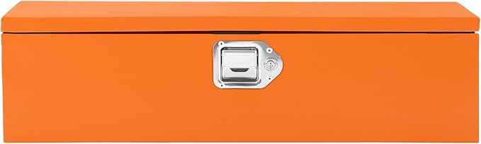 Steel Truck Bed Tool Box, Heavy Duty Waterproof Metal Toolbox Organizer with Lock and Key, Trailer Tool Box for Truck, Pickup, RV, Trailer