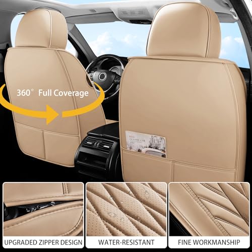 Nappa Faux Leather Car Seat Covers Full Set (5 Count)