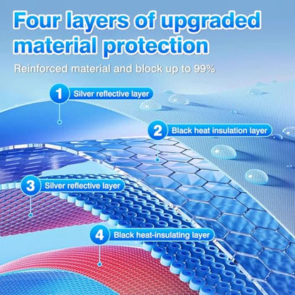 Windshield Sun Shade for Nissan Pathfinder 2022 2023 2024 2025 Car Window Shades Thicken UV Block and Blackout Privacy Foldable Sunshades 8PCS Accessories Keep Cool Sun Visor Covers (8 Count)
