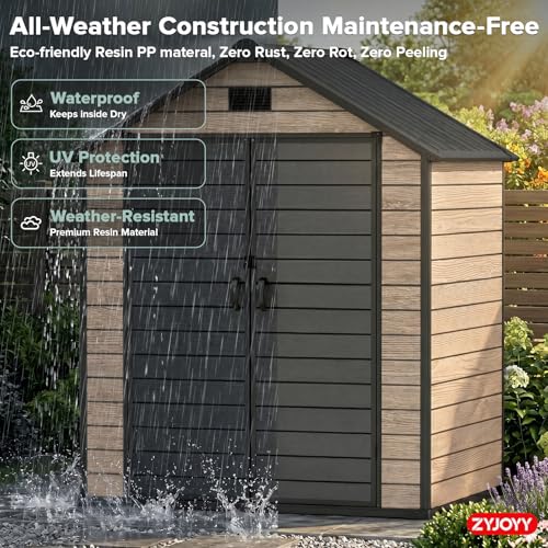 Outdoor Storage Shed 6x4.4 FT with Floor